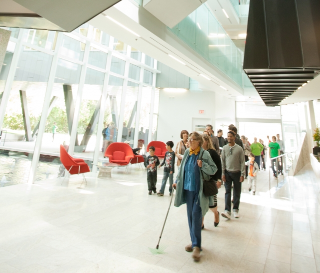 Attendees arriving at Perimeter Institute for a public lecture