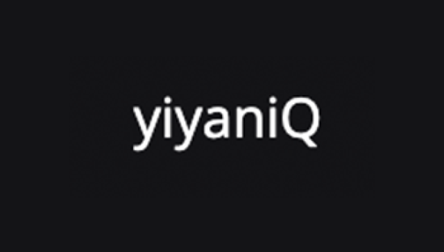 Black background with white text that says yiyaniQ